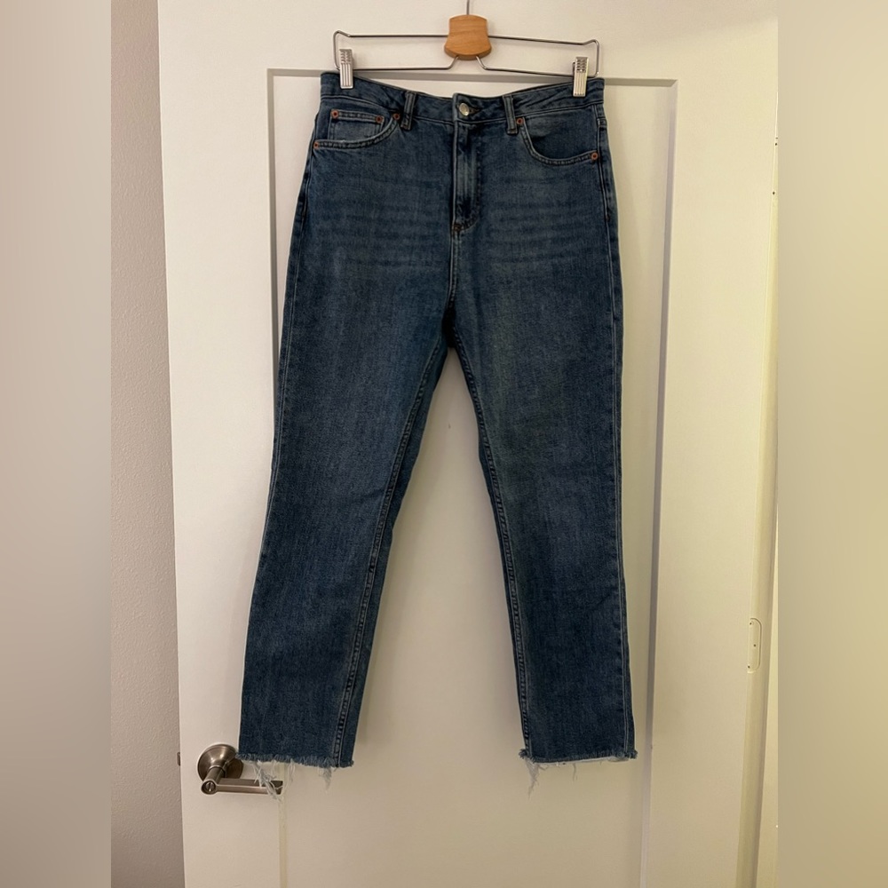Topshop straight leg dark wash jeans